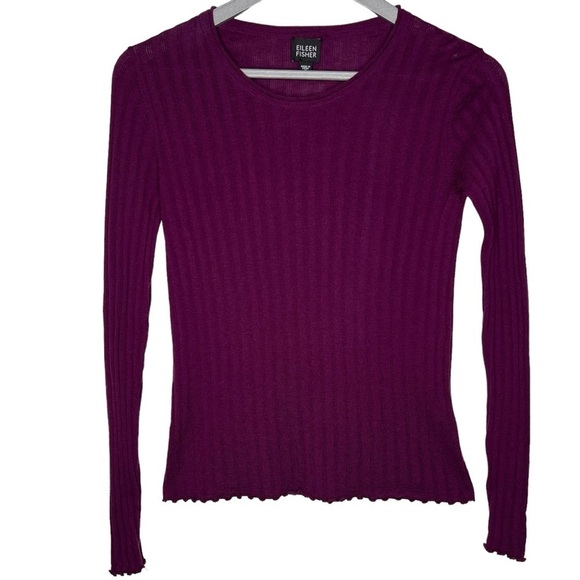 Eileen Fisher 2 Silk 1 Moreno Wool Long Sleeve Scoop Neck Tops Bundle Lot Size S - Picture 8 of 13